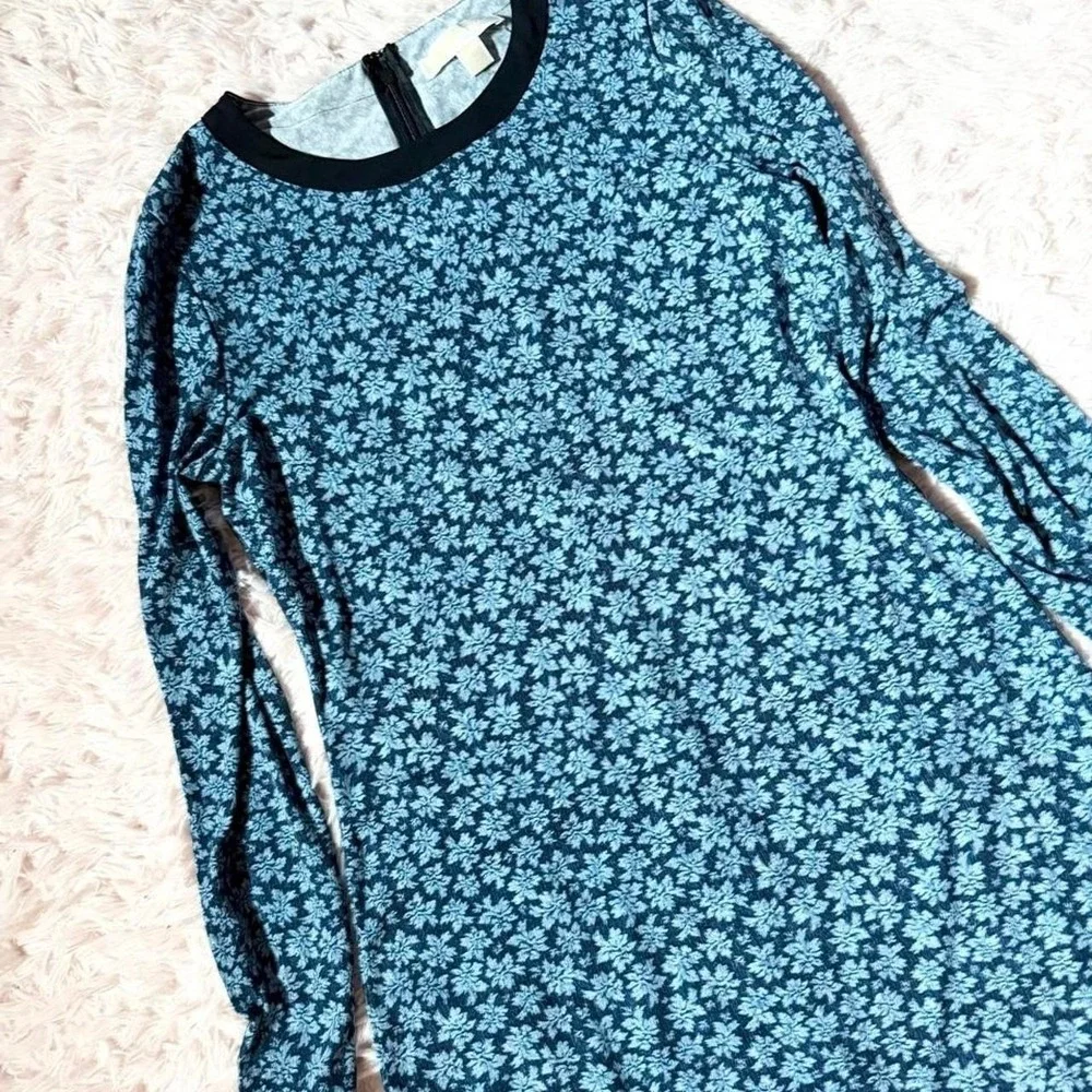 Michael Kors Classic Floral Grandma Core Shift Dress Womens M Slinky Casual